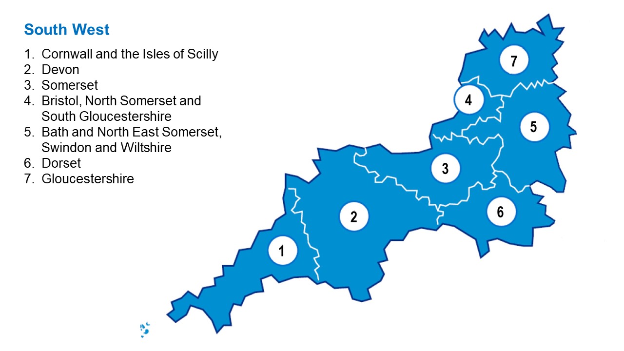 HEE South West Region Map