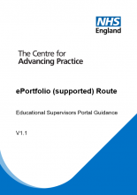 Supervisors Portal Guidance - ePortfolio (supported) Route